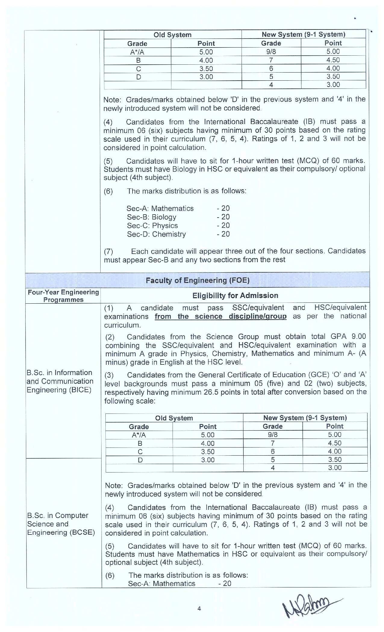 BUP Admission Circular 2026-4
